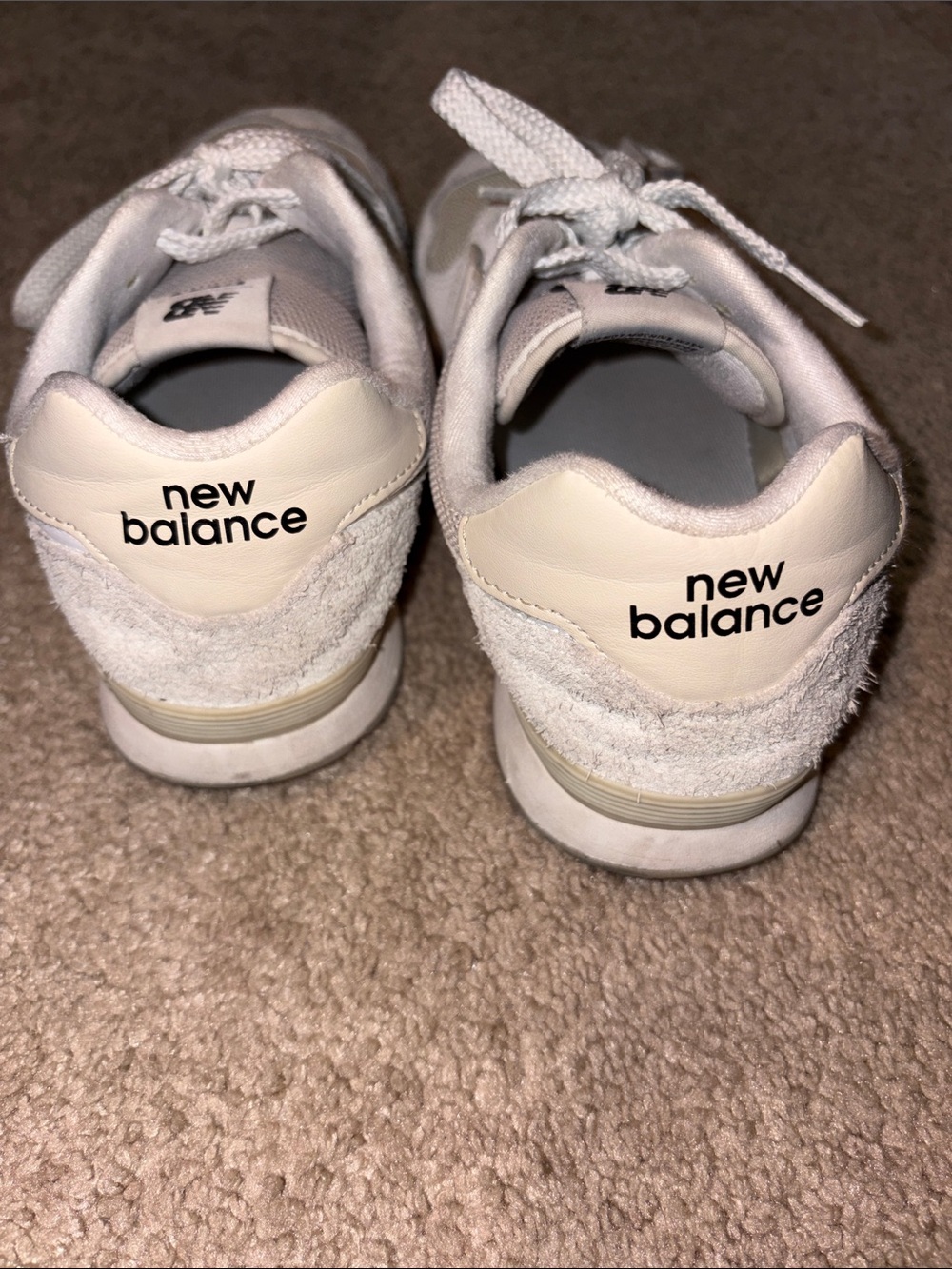 New Balance 574 Kids White Cream Athletic Shoes - Picture 4 of 5